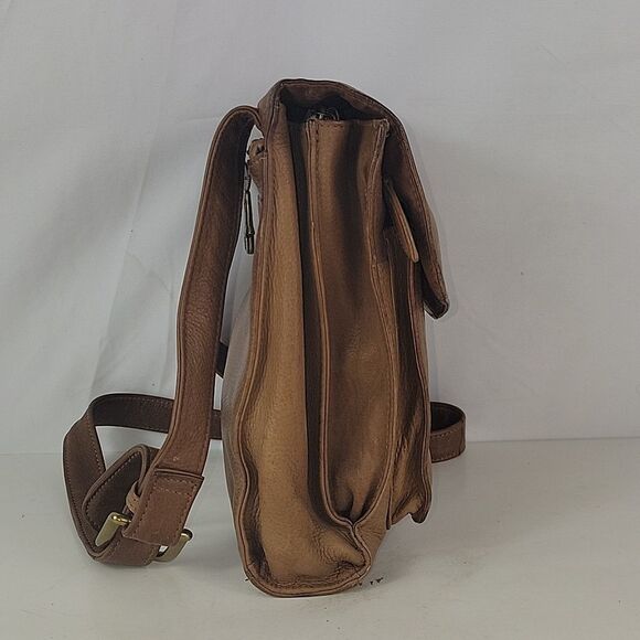 Fossil Messenger Leather Unisex Crossbody Bag - Picture 12 of 15